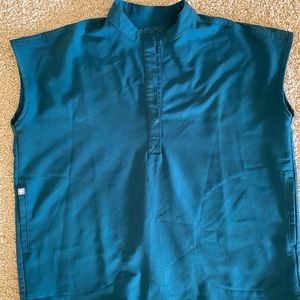 Caribbean Blue (teal) “Rafaela Oversized” Scrub Top from Figs.